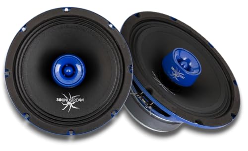 Soundstream SPM.804T – 8 Inch Midrange Pro Audio Speaker with Super Tweeter | 550W Max Power, 4 Ohm, 95dB Sensitivity | Steel Basket, Surround, Ferrite Magnet – Loud Car Speaker - Pair
