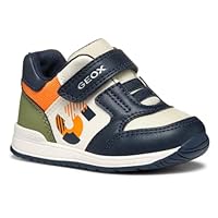 Geox B RISHON Boy A Trainers, Navy/Light Orange, 8.5 Child UK