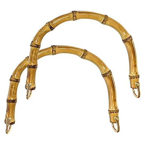 Tibroni 2 Pieces Bamboo Bag Handle, Bamboo Bag Handles for Making Handbags,U-Shaped Bamboo Handles,Perfect for Craft DIY Tote Bag Handles (20x15cm) Cover