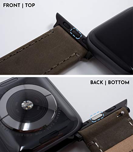 42Mm/44Mm/45Mm/49Mm Espresso Brown - Barton Top Grain Leather Watch Bands Compatible With All Apple Watch Models - Black Hardware #TOP6