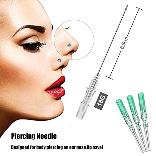 Sotica 32Pcs Nose Piercing Kit, Nose Piercing Jewelry Kit With 18G 20G Hollow Needles Nose Rings Nose Studs Professional Nose Piercing Kit With Piercing Clamps Jewelry For Nose Piercing Supplies #TOP3