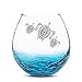 Mothers Day Gift for Mom, Tribal Sea Turtles Handmade Engraved Crackle Turquoise Wine Glass, Gifts for Turtle Lovers Women