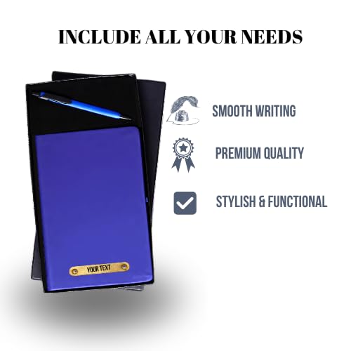 Image of 2 in 1 Personalized Office Gift Set of Pen and Notebook Diary with Your Name Engraved, A gift for all Corporate and Personal Occasions (Blue)