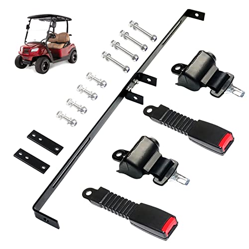 AIWEILUCK 2 Passenger Golf Cart Retractable 42 Seat Belts with Belt Bracket Kit for Yamaha Club Car DS Precedent EZGO TXT RXV