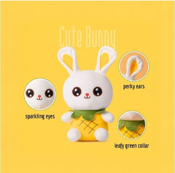 Image of Cionum 25cm Pretty Fruit Rabbit Plush Toy - Soft Bunny Stuffed Animal with Creative Fruit Theme Design - Cute Rabbit Doll for Kids