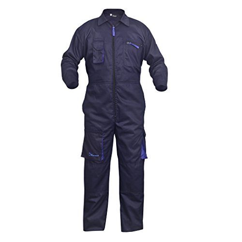 Work Wear Men's Overalls Boiler Suit Coveralls Garage Overalls Mechanics Boilersuit 4 Colours (M, NAVY BLUE)