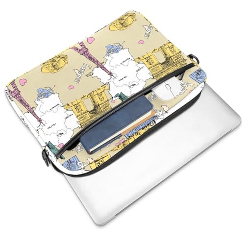 Maletín para laptop de 13 a 14.5 pulgadas con diseño de mapa de Francia multicolor 3