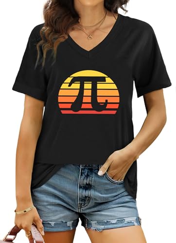 T-shirt Pi pour femme coupe confortable anti-déformation