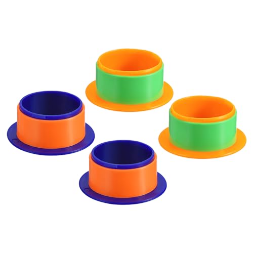 PATIKIL 4 Inch Shrink Wrap Handle, 4Pcs Stretch Wrap Dispenser Stretch Film Dispenser Plastic Hand for 76mm Above Core Furniture Wrapping Moving Packing, Dark Blue/Orange