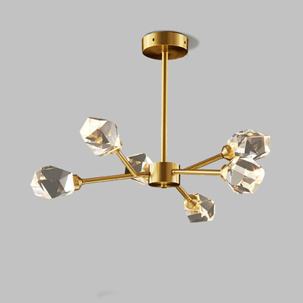 Lustre en laiton doré à suspendre dans un salon ou une chambre - 8