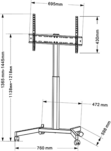 Soporte móvil para TV de 32-65 pulgadas ajustable en altura miniatura 2