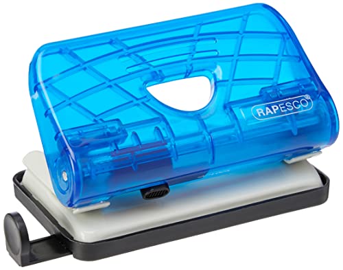 Rapesco BC810PBB 810-P Perforatrice 2-Trous - Capacité de 12 Feuilles - Bleu Transparent Cover