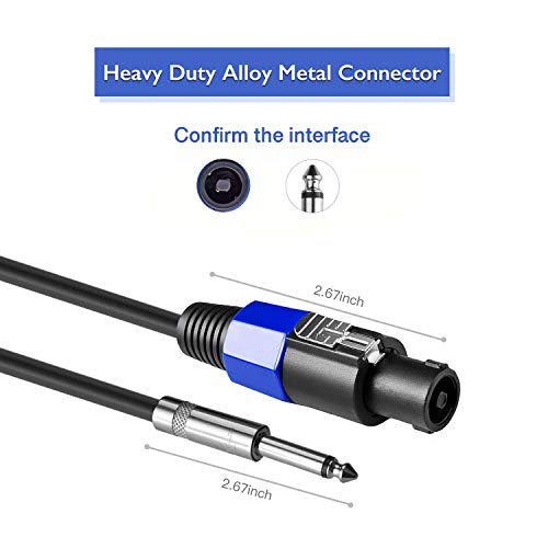 2pack 50 ft speakon to 1434 male speaker cables professional 12 gauge awg wire audio amplifier connection cord djpa speaker cable wire with twist lock