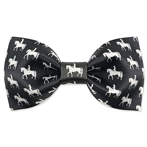 Image of GUUNIEE Men's Satin Silk Racehorse Bow Ties Pre-tied Solid Horse Racing Bowtie