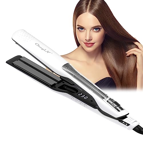 CkeyiN Plancha de pelo con vapor profesional,2 en ...
