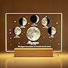 DXDOING Lampe Personnalisée Phase de Lune – Cadeau Personnalisé pour Maman et Papa avec Prénom et Date de Naissance – Idée Cadeau Fête des Mères, Fête des Pères, Anniversaire, Noël – Cadre Photo Acryl