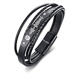 VNOX Pulsera de Cuero Personalizada con código de canción de Spotify,Pulsera con código de música Spotify,Aniversario,Boda,cumpleaños,día de San...
