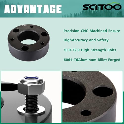 Image of SCITOO 2.5 inch Front Leveling lift Kit for Silverado 1500 2007-2020 | Forged Strut Spacer 2007-2024 for Chevrolet Tahoe Avalanche Suburban 1500 Sierra 1500 Yukon XL 1500