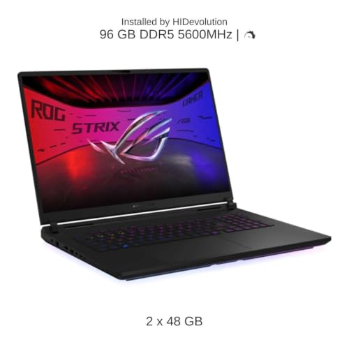 Image of HIDevolution [2026] ASUS ROG Strix Scar 18 G835LWG 18 inch 4K 240Hz Mini LED, 2.7 GHz Ultra 9-290HX Plus, RTX 5080, 96 GB DDR5 RAM, 8 TB PCIe SSD, Windows 11 Pro