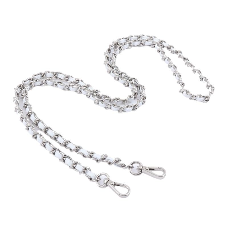 Cadena para Bolso La Cadena de Uso de Material metálico Puede reemplazar la Cadena Cruzada y el Maquillaje se Puede Transformar Cadena Bolso(White Color,120CM)