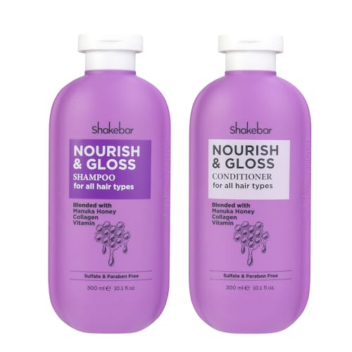 Shakebar Honey Shampoo and Conditioner Set, Manuka Honey Sulfate Free