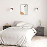 Higsose Mesita De Noche 40x40x50cm 2 Pcs Gris,Madera Aglomerada,MDF,Mesillas Auxiliares De Estilo Moderno para Dormitorio Salon,Mesita De Noche Mesa De Centro,Bedside Table