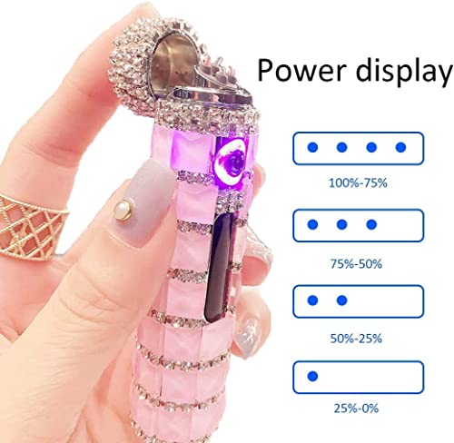 Encendedor eléctrico USB SENDEREAL con cristales rosas miniatura 2
