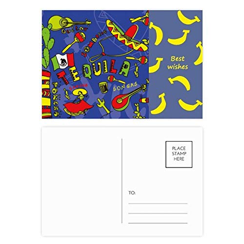 Cartes postales Mexique elment Banana DIYthinker - Lot 20 cartes de remerciement multicolores 5.7x3.8