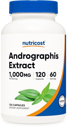 Nutricost Andrographis Extract Capsules (1000mg) (120 Capsules) - Health and Wellness Vegetarian Supplement 60 Servings