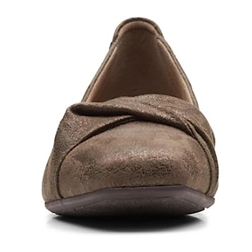 Clarks Clarks Women's Tilmont Dalia Ballet Flat, Bronze Metallic Textile, 6 Medium US