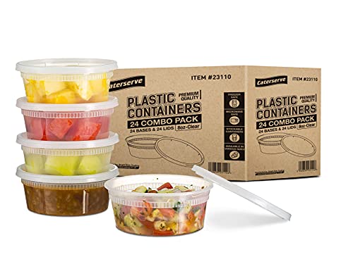 Plastic Containers with Lids 8oz