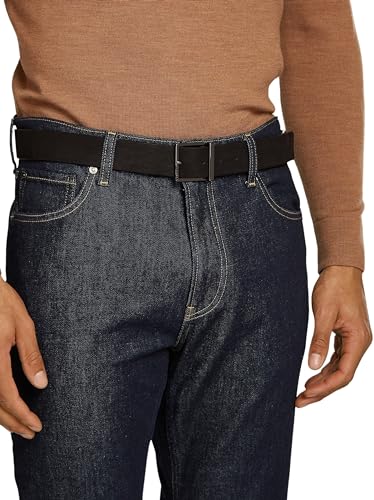 Calvin Klein Herren Gürtel Sleek Square Nubuck eckige Schnalle, Schwarz (Ck Black Nubuck), 105 cm – Ansicht 3