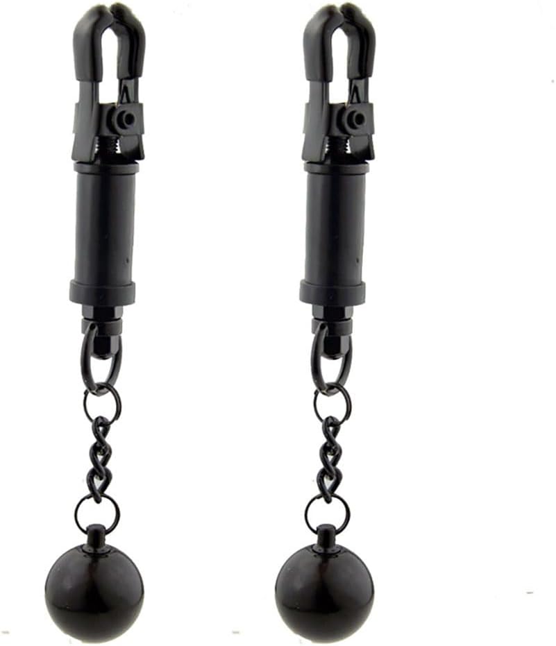 Weighted Nipple Clamp Stainless Steel Breast Clips with Chain Nipple Clip Weights Ball Adjustable Non Piercing Nipple Jewelry Adult Flirting Sexy Toy