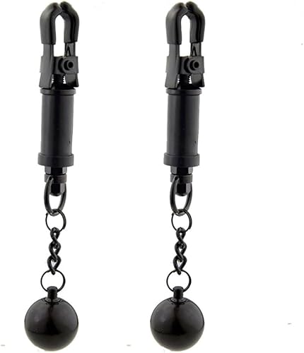 Miniatura 24 de Pinzas para pezón con peso de acero inoxidable con clip de cadena para pezón, bola ajustable, sin perforación, joyería para pezones para adultos