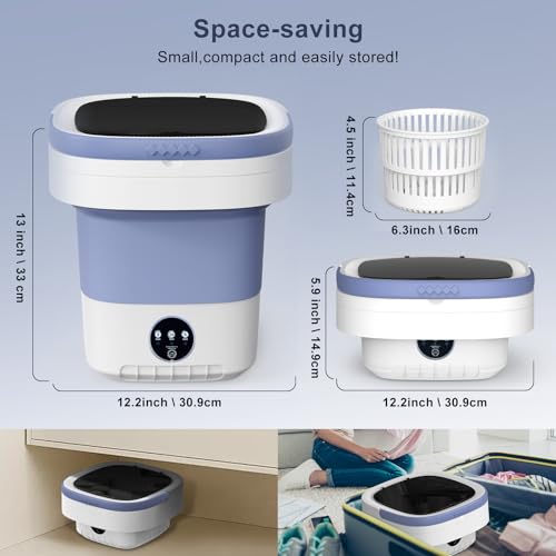 Washing machine pliable 12L mini machine à laver portable 3 modes