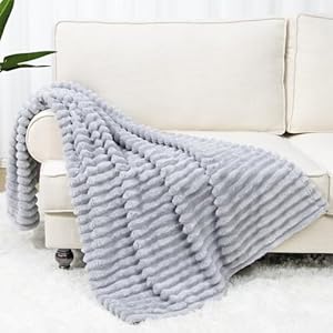 Soft Blanket Plush Grey Throw Blanket Fleece Throw Blankets for Bed