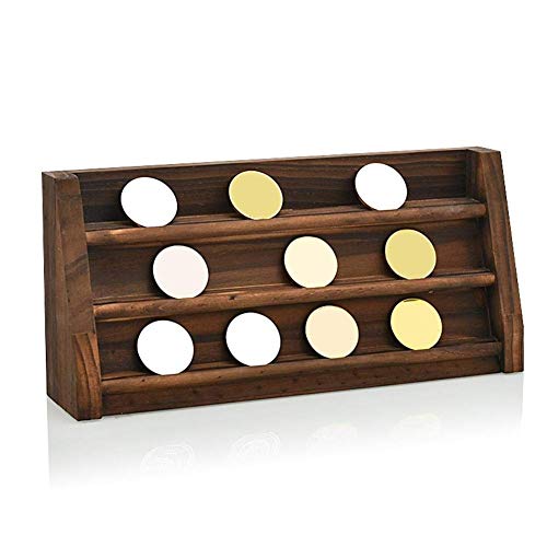 Kitabetty Münzenständer mit 3 Reihen, Münzenständer aus Holz, Schmuckständer, zum Anzeigen von Münzen, Sammlerstücken, Medaillen und kleinen Kunsthandwerken, 34×8×16 cm Cover