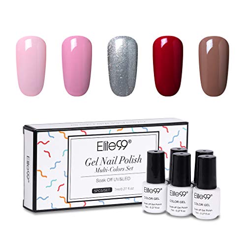 Elite99 5PCS Classic Gel Polish Soak Off UV LED Nail Varnish Primer Gel Polish Salon Manicure 7ML CH004