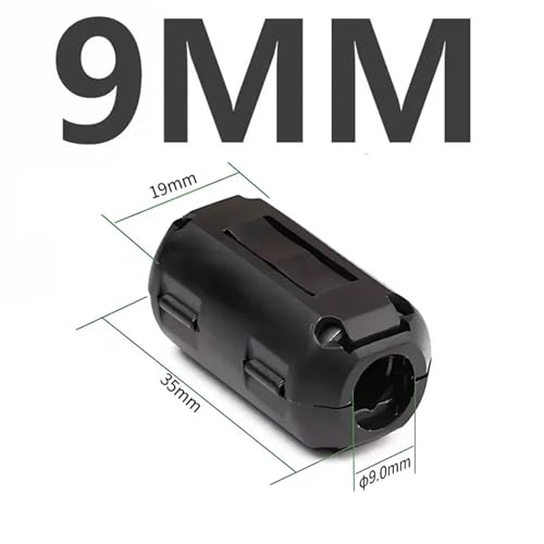 Filtro de ferrita de 9mm en clip negro con supresor de interferencias para cable doméstico 2