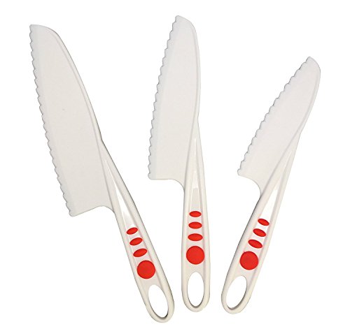 Curious Chef 3pc Nylon Knife Set - red