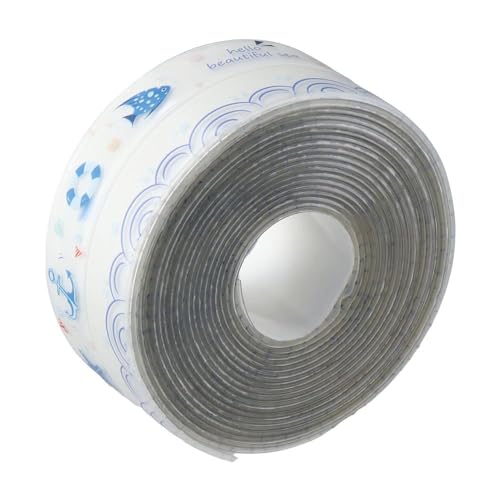 Image of FEIYING Kitchen & Bath 1.5 inch X 10.5' Transparent Oil-Proof Sealant Tape Decorative Self Adhesive Caulk Strip Tape Floor Wall Edges