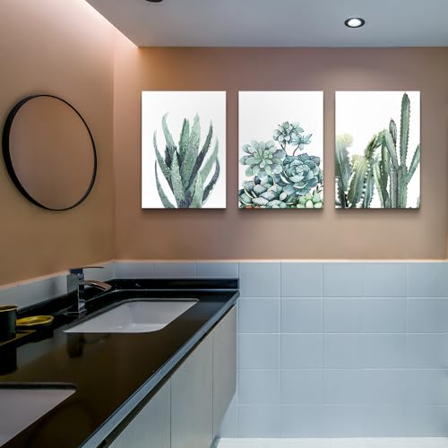 DZRWUBHS Bedroom Decor Wall Art Pictures Inspiration Wall Decor For Living Room Framed Canvas Wall Art For Bathroom Abstract Green Plant Wall Painting Prints Art Modern Kitchen Home Artwork 3 Piece