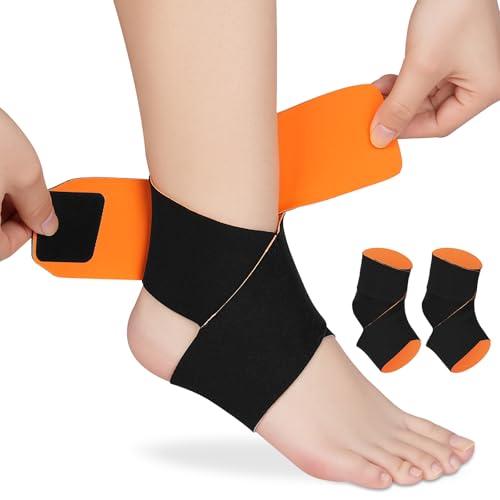 Beugo Tobillera para Esguince, Tobilleras para Hombres & Mujeres, 2 pcs Manga de Compresión Ajustable, Tobillera Deportiva, Soporte y Compresión para Ambos Pies Facilita la Recuperación de Lesiones