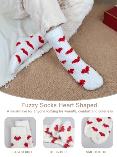 Image of Ginmewrae Fuzzy Socks for Women, Mothers Day Gifts Cozy Warm Fluffy Socks Thick Slipper Socks Birthday Valentine's Day Gifts