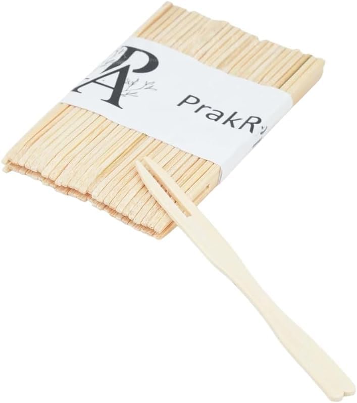Disposable Wooden Fruit Fork | Mini Fork for Snacks | Eco-Friendly Wooden Cutlery | Mini Cocktail Picks | Fruit Appetizers Dessert Forks