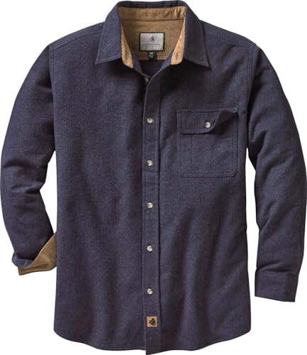 Image of Legendary Whitetails Men's Buck Camp Flannel Shirt (Navy Heather, XXXXX-Large)
