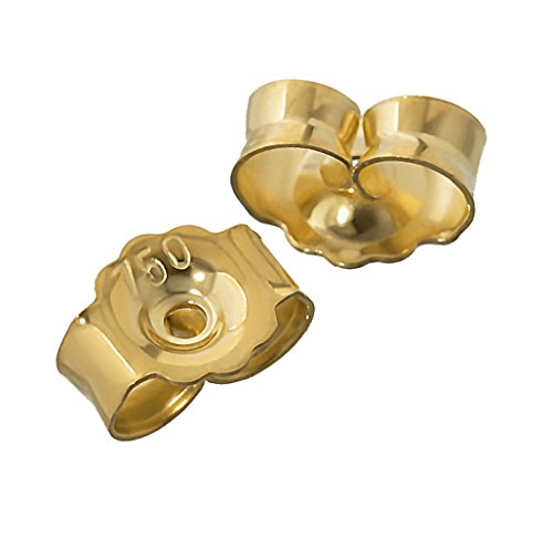 NKlaus 1 Coppia Chiusure A Farfalla Per Orecchini In Oro Giallo 18kt 750 | 5,2 Mm Foro 0,8 Mm | Gioielli Handmade - 3