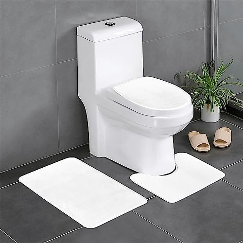 Tapis de bain antidérapant blanc lot de 3 ultra absorbant pour sol sécurisé - 2