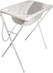 Banheira Infantil Para Bebê Acqua Trio Até 20Kg Com Suporte 7065 (Branco)