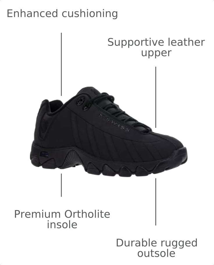 Image of K-Swiss Men's ST329 CMF Sneaker, Wide Tennis Walking Shoes Leather Upper